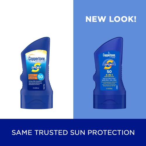 Coppertone SPORT Sunscreen SPF 50 Lotion, Water Resistant , Body Sunscreen Lotion, Travel Size , 3 Fl Oz - Image 2